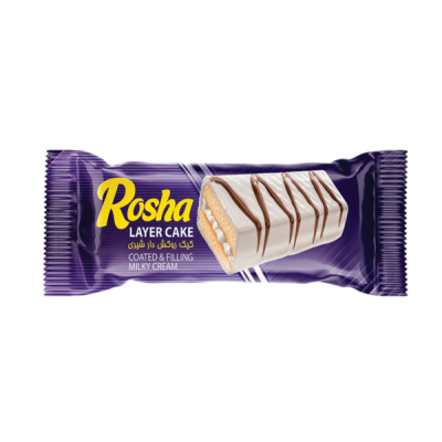 Layered cake covered and filled with milk cream